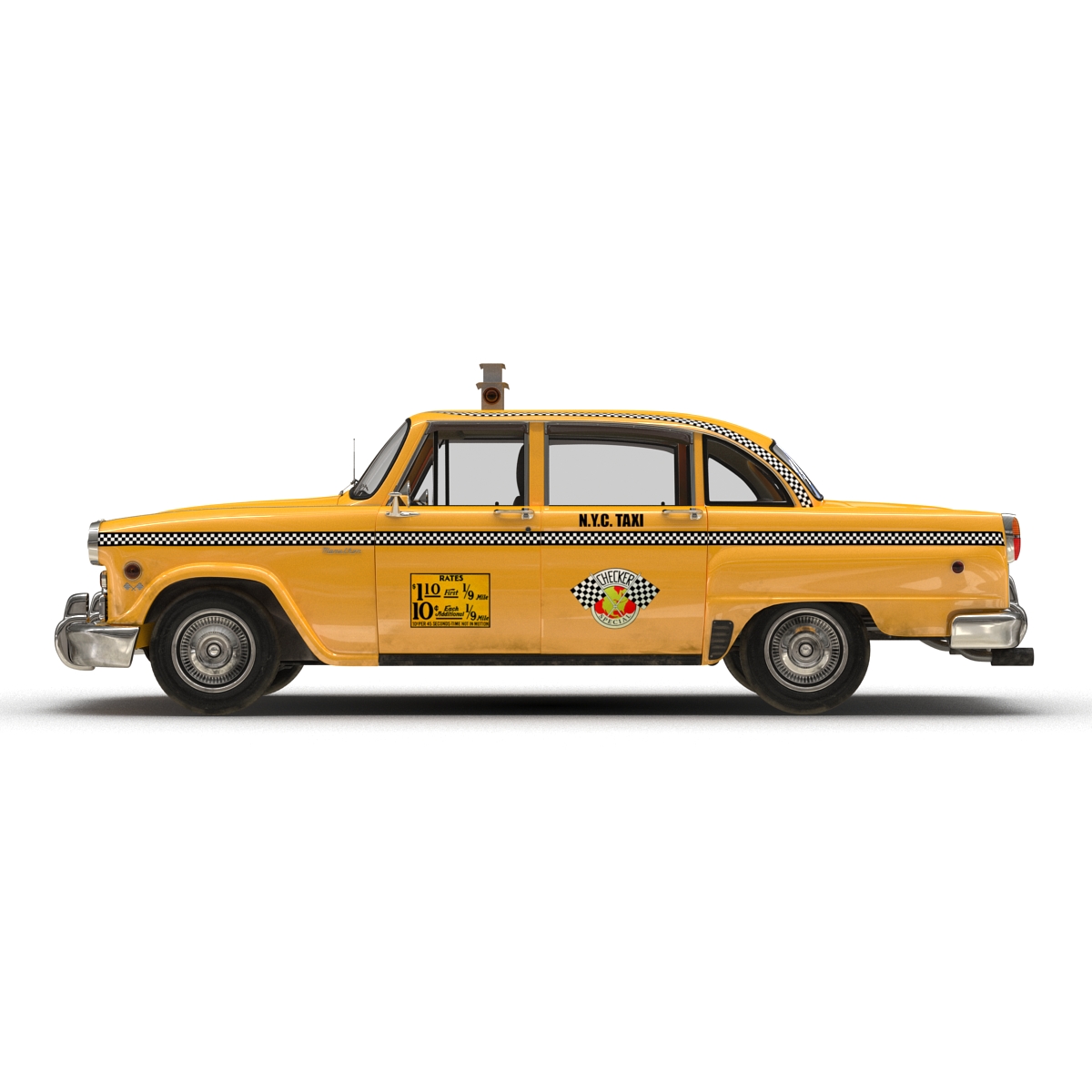 Old NYC Checker Cab 3D model