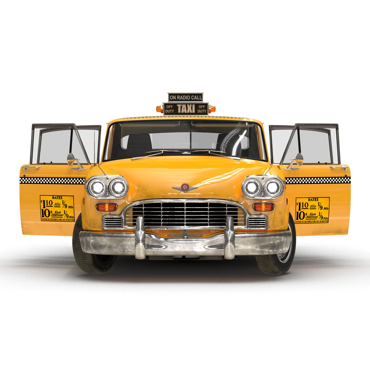 Old NYC Checker Cab 3D model