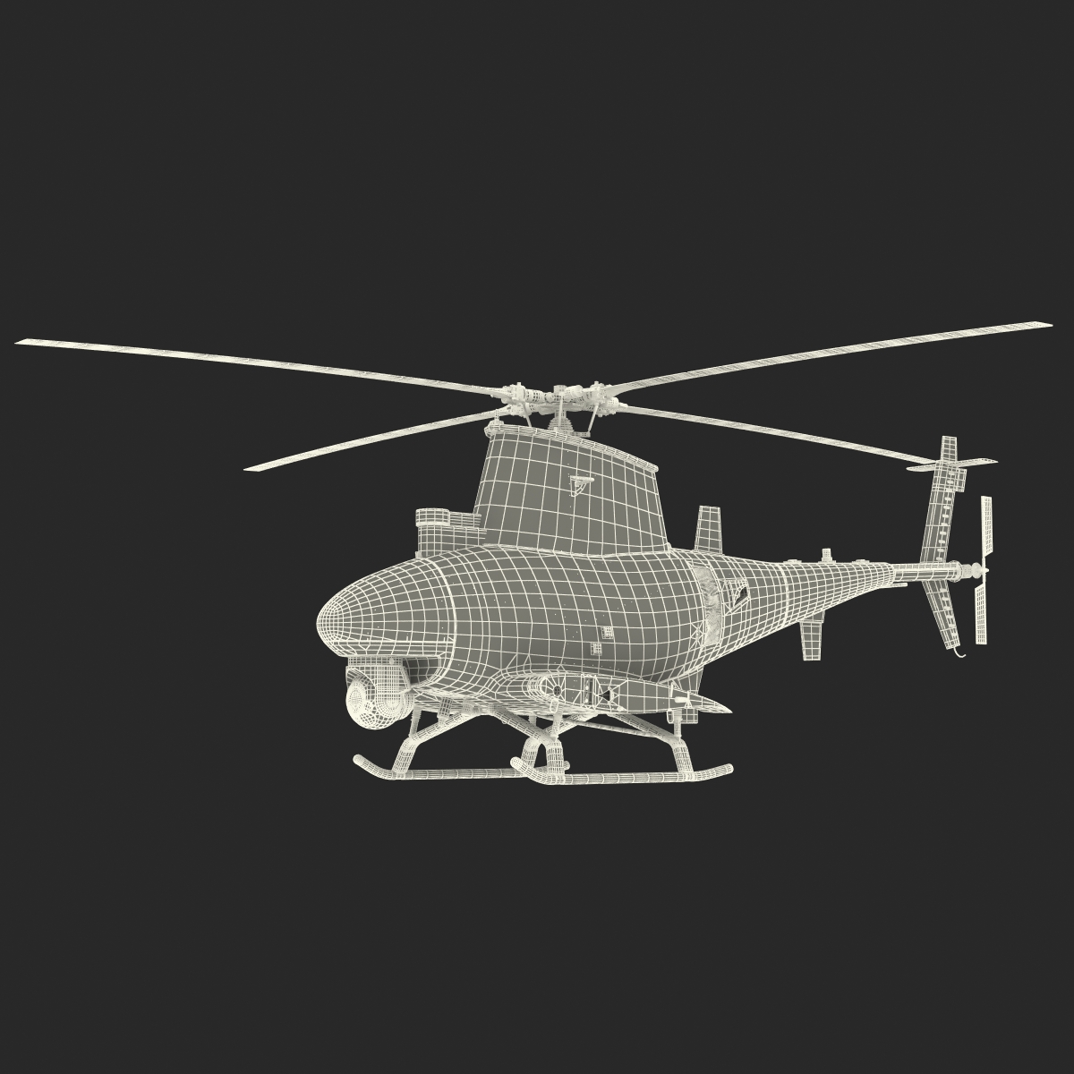 Northrop Grumman MQ 8B Fire Scout UAV Rigged 3D model