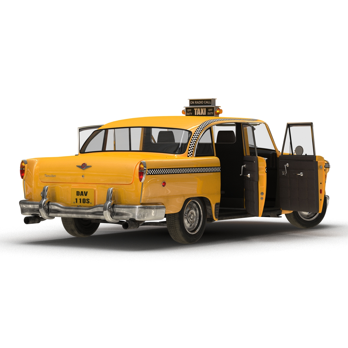 Old NYC Checker Cab 3D model