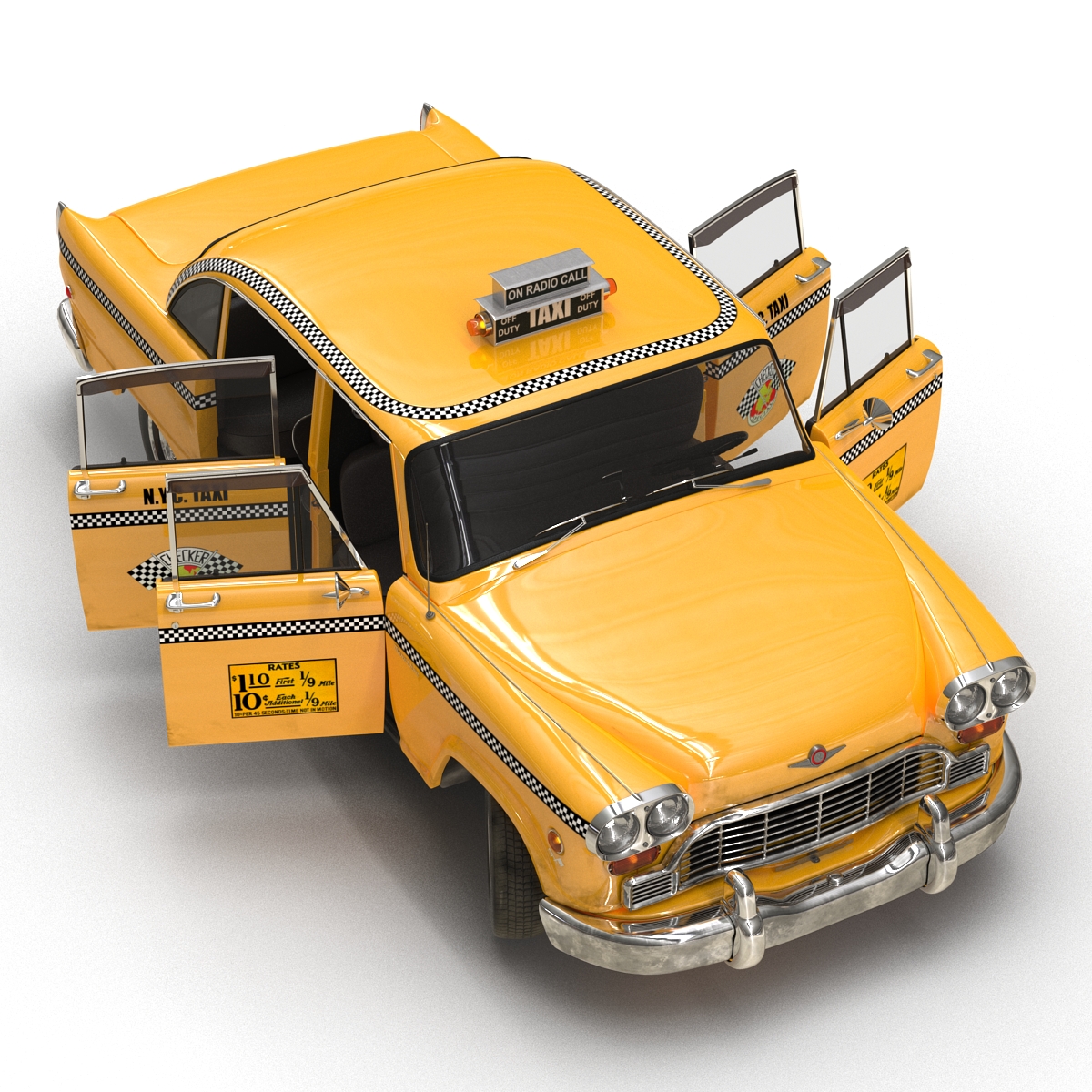 Old NYC Checker Cab 3D model