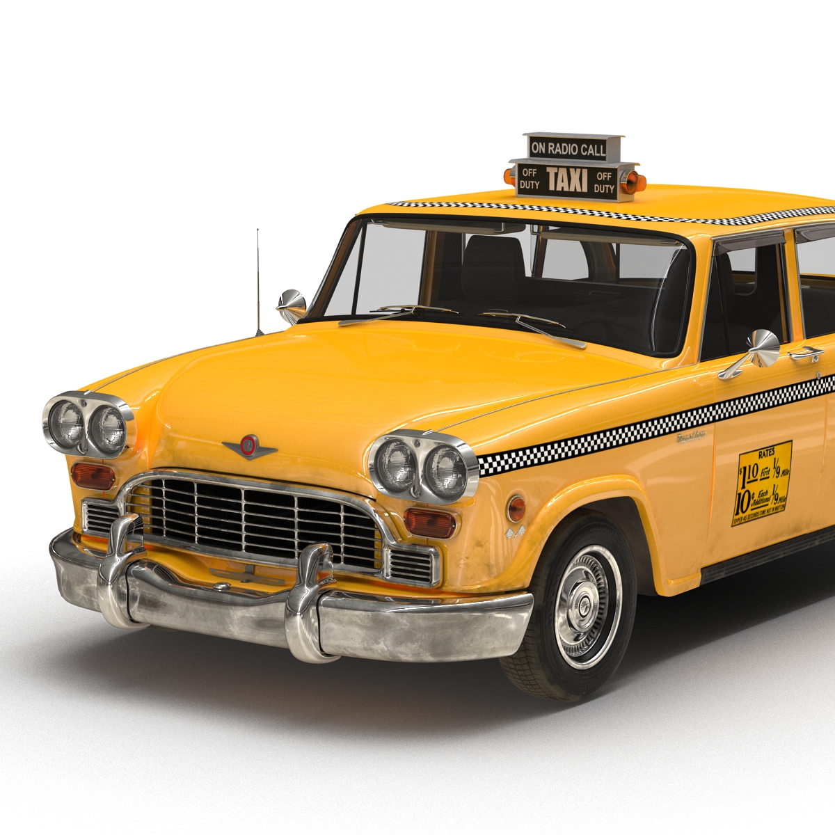 Old NYC Checker Cab 3D model