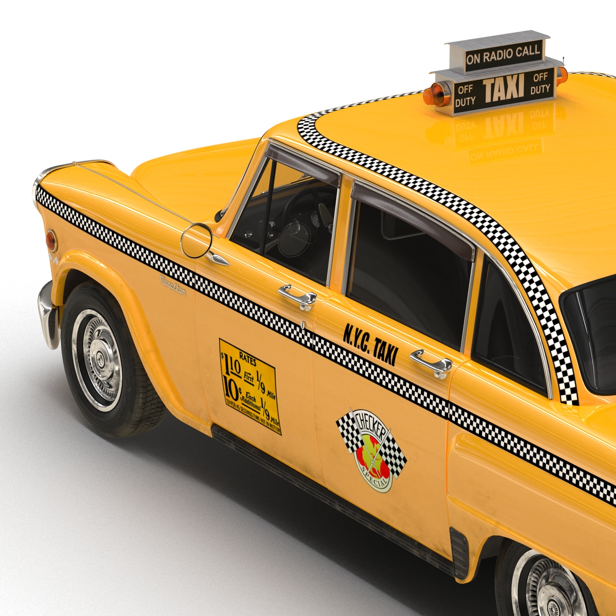 Old NYC Checker Cab 3D model