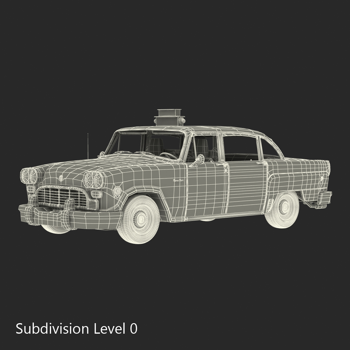 Old NYC Checker Cab 3D model