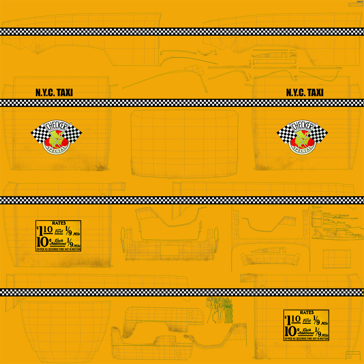 Old NYC Checker Cab 3D model