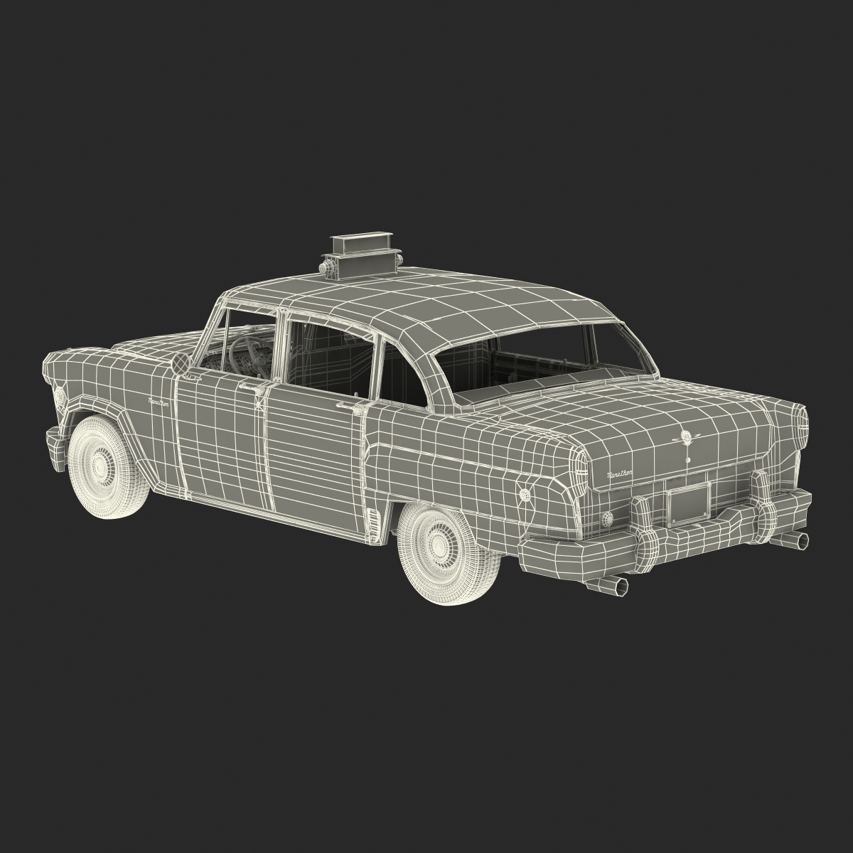 Old NYC Checker Cab 3D model