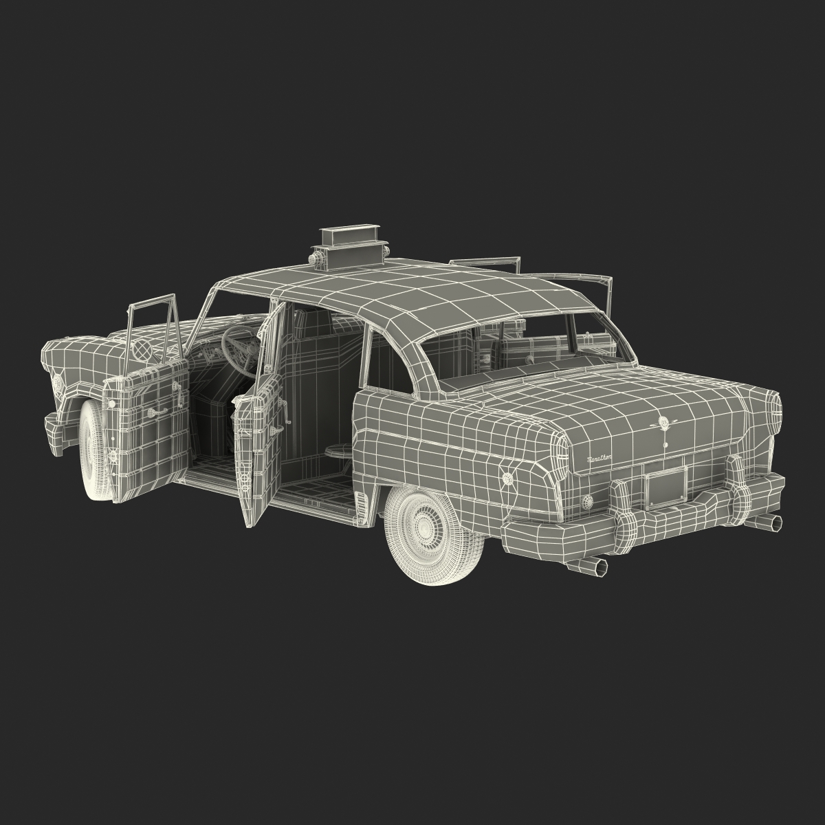 Old NYC Checker Cab 3D model