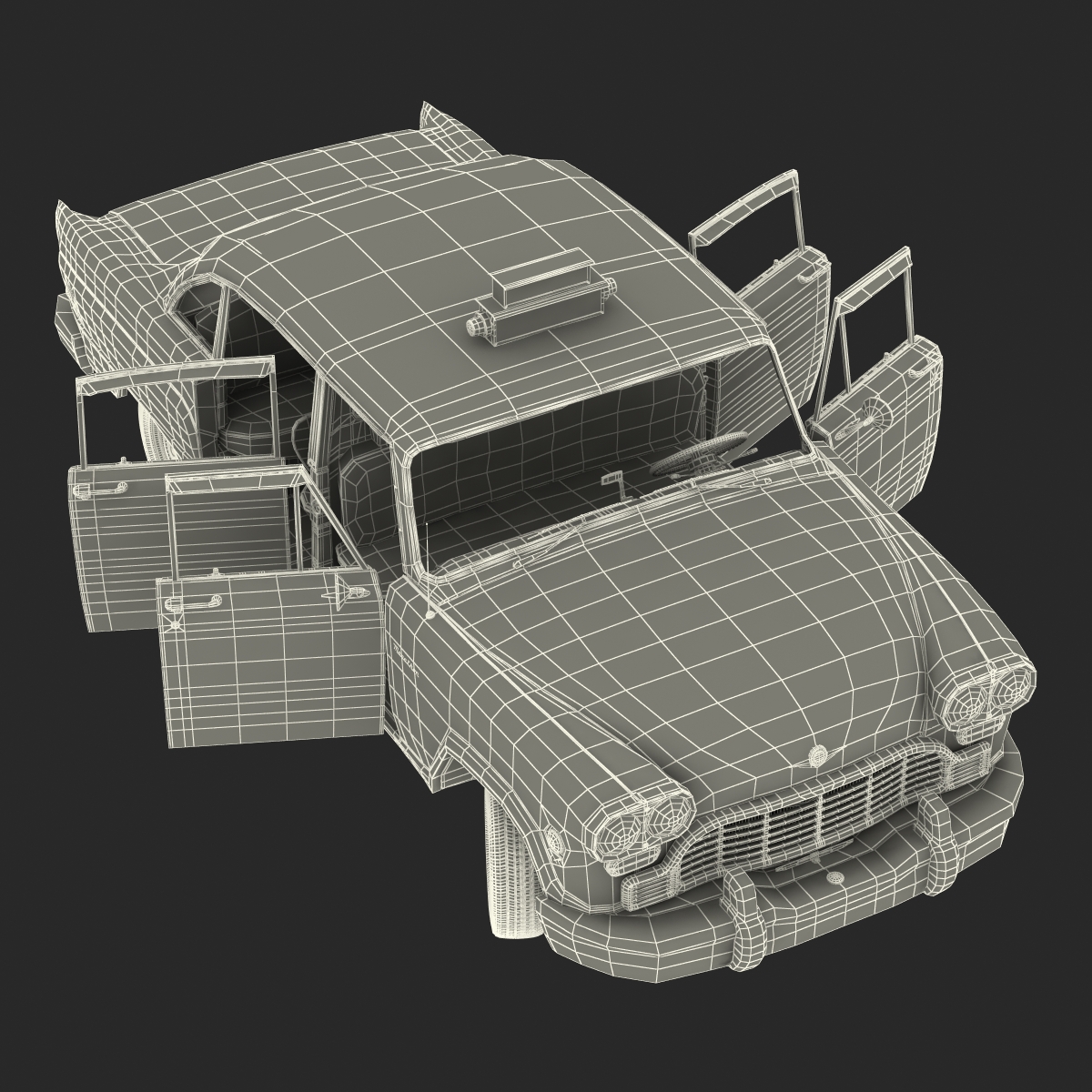 Old NYC Checker Cab 3D model