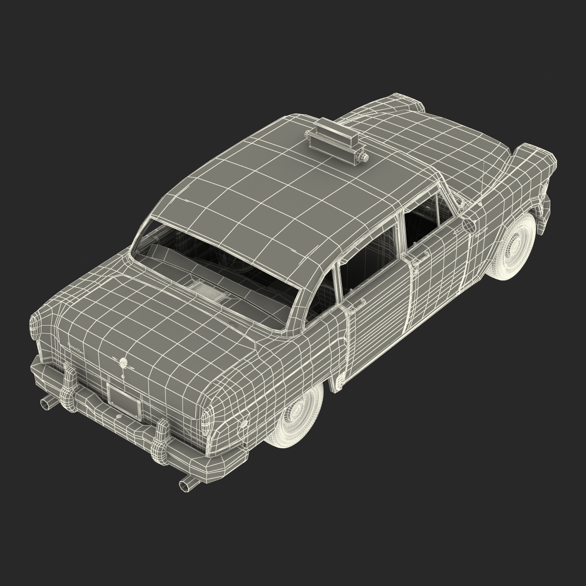 Old NYC Checker Cab 3D model