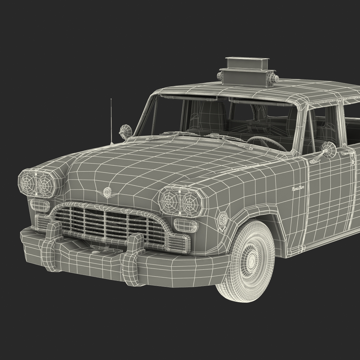 Old NYC Checker Cab 3D model