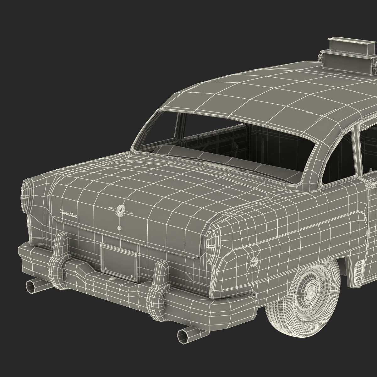 Old NYC Checker Cab 3D model