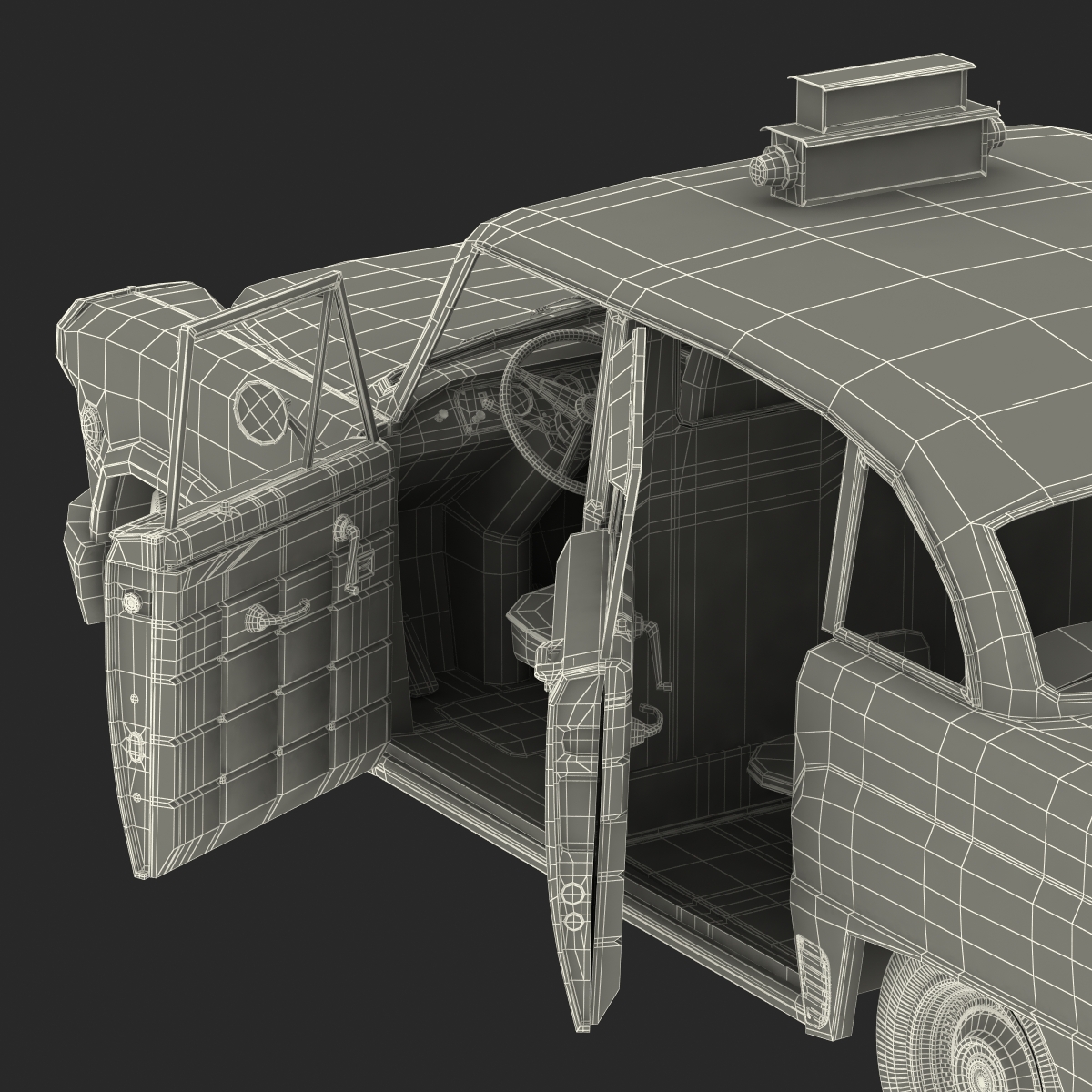 Old NYC Checker Cab 3D model