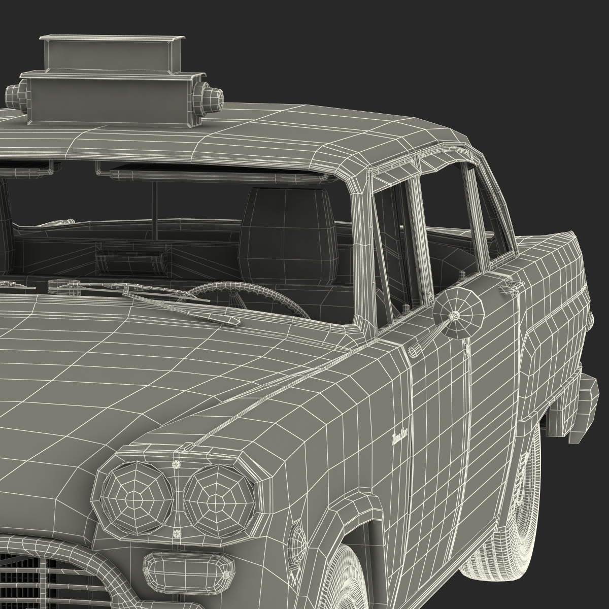 Old NYC Checker Cab 3D model