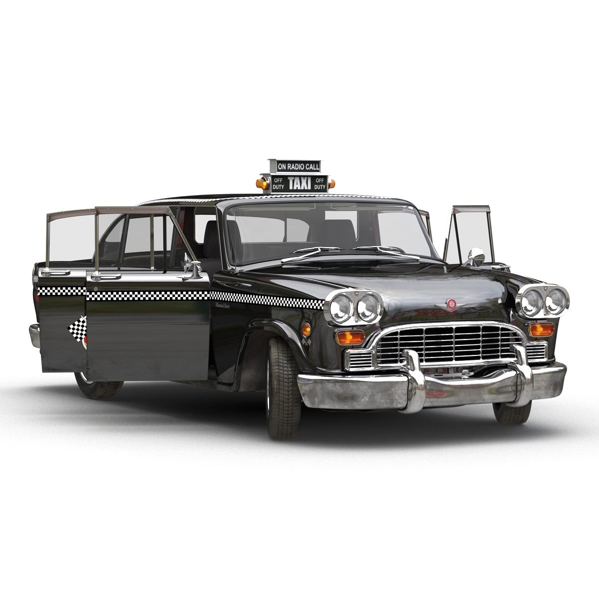 3D Checker Cab Rigged model