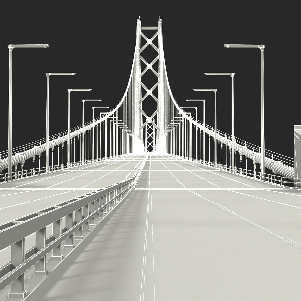 Akashi Kaiky Bridge 3D model