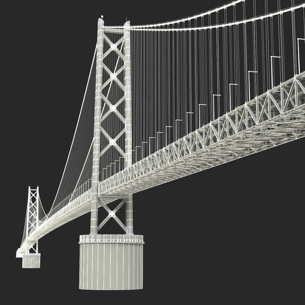 Akashi Kaiky Bridge 3D model