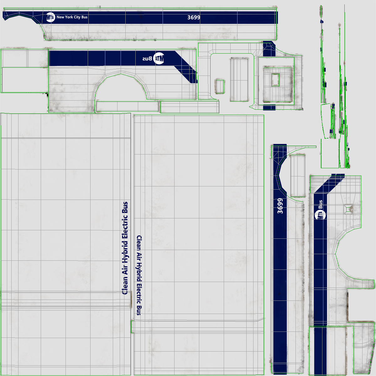 3D MTA New York City Bus Q53 Simple Interior