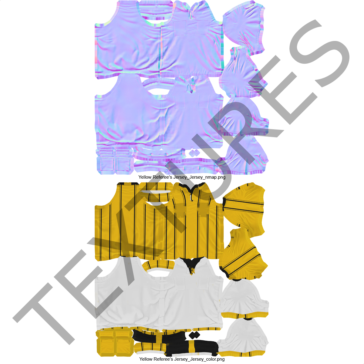 Yellow Referees Jersey 3D