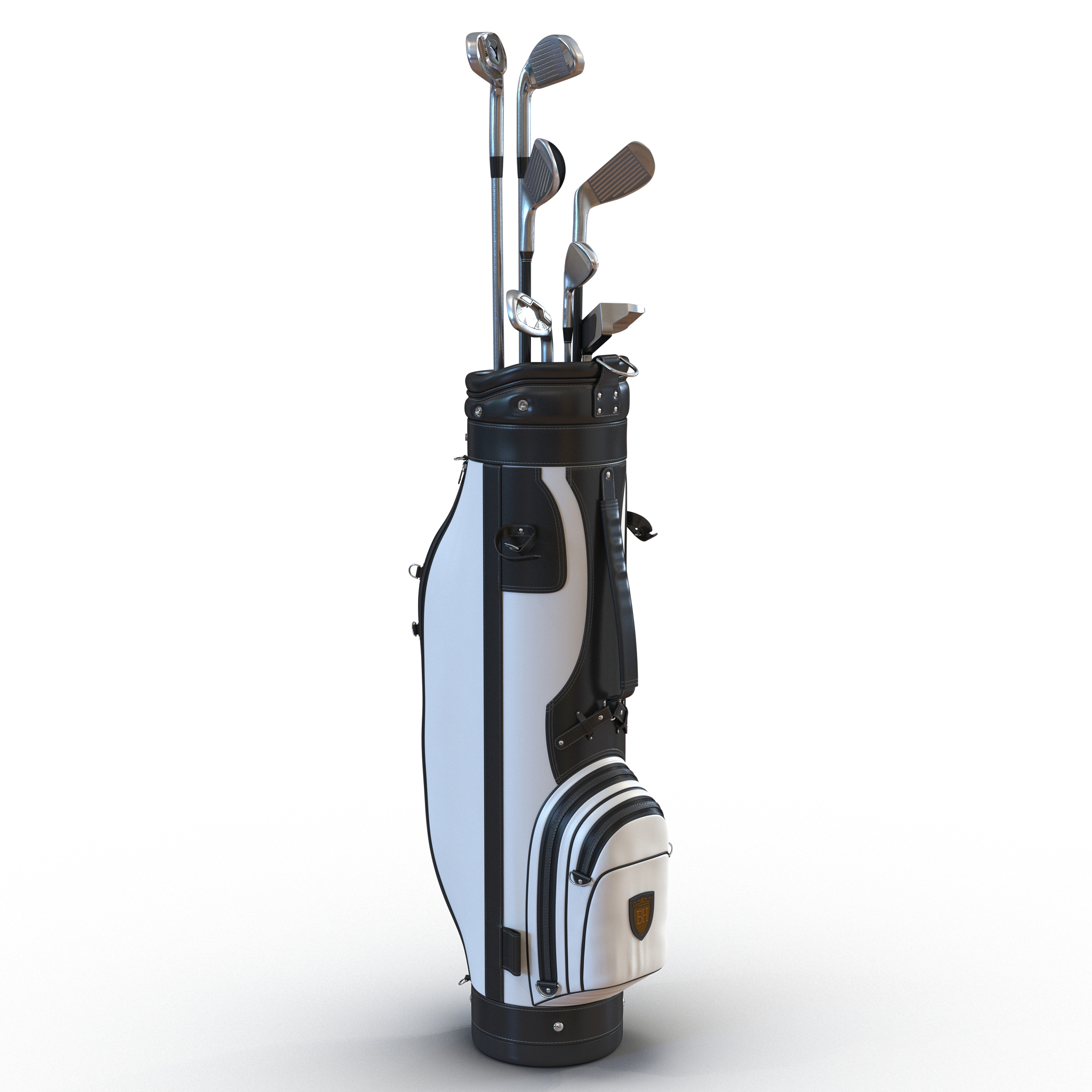 3D Golf Bag and Clubs 3 Black