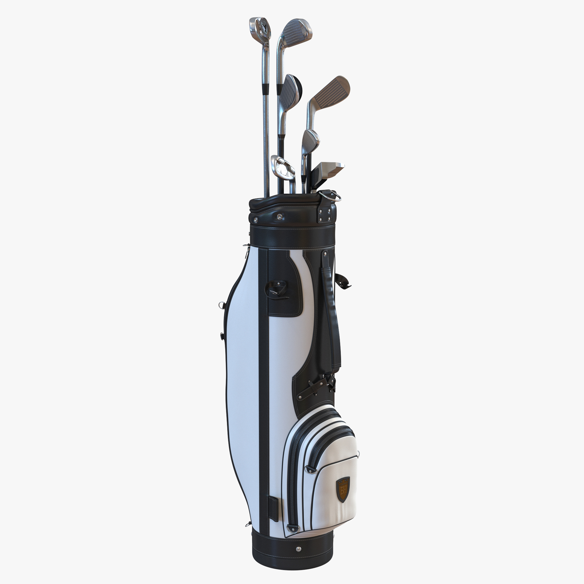 3D Golf Bag and Clubs 3 Black