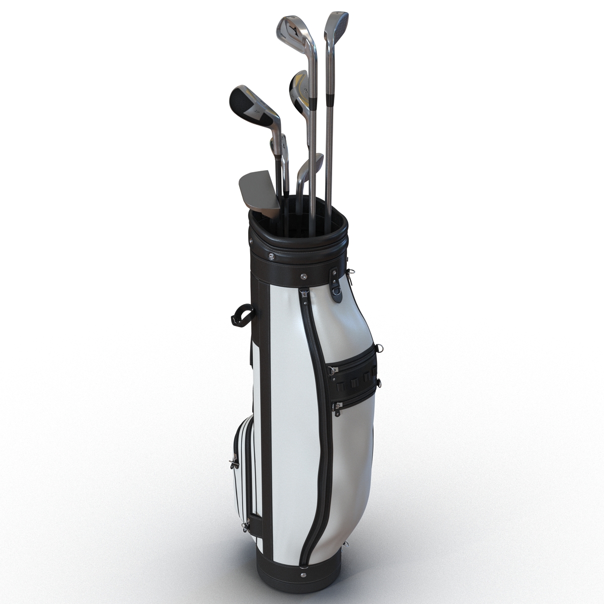 3D Golf Bag and Clubs 3 Black