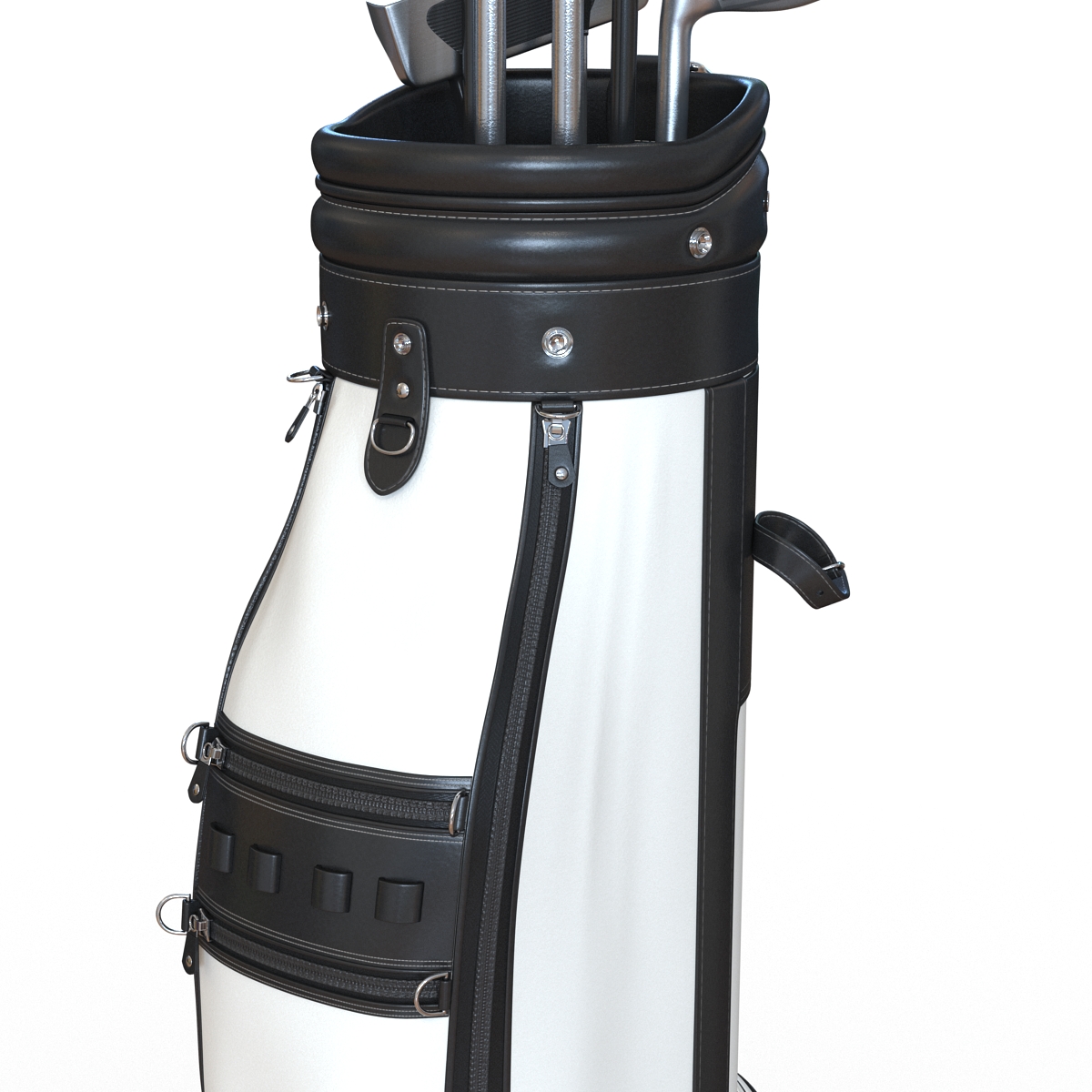 3D Golf Bag and Clubs 3 Black