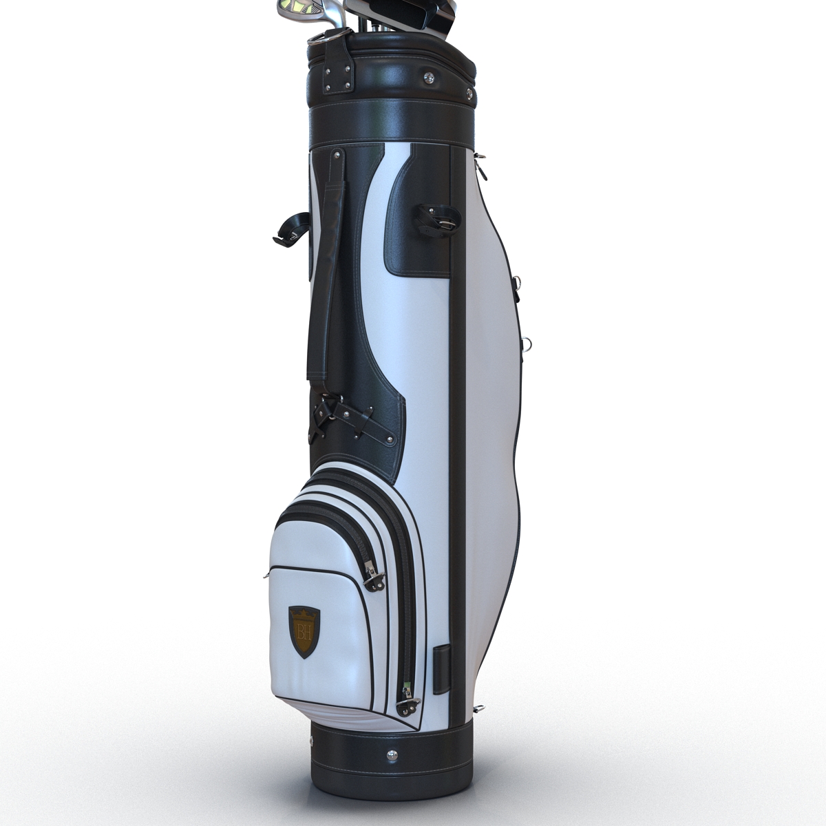 3D Golf Bag and Clubs 3 Black