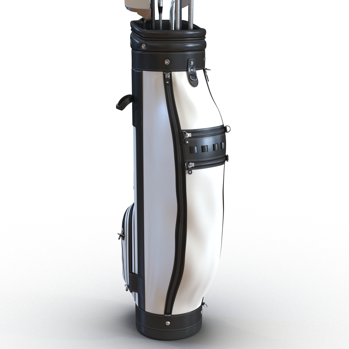 3D Golf Bag and Clubs 3 Black