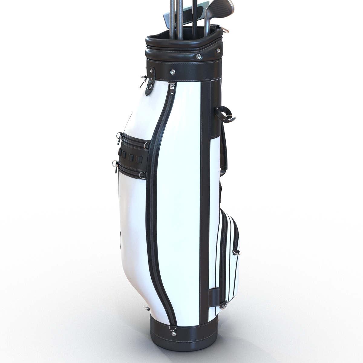 3D Golf Bag and Clubs 3 Black