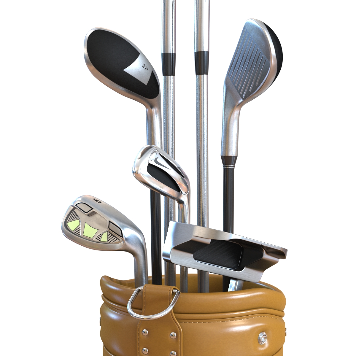 3D model Golf Bag and Clubs 3