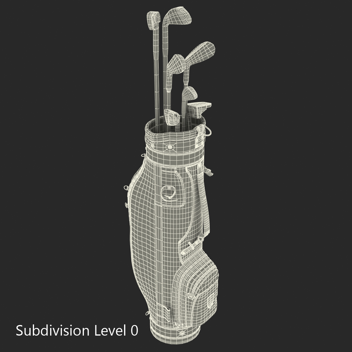 3D model Golf Bag and Clubs 3