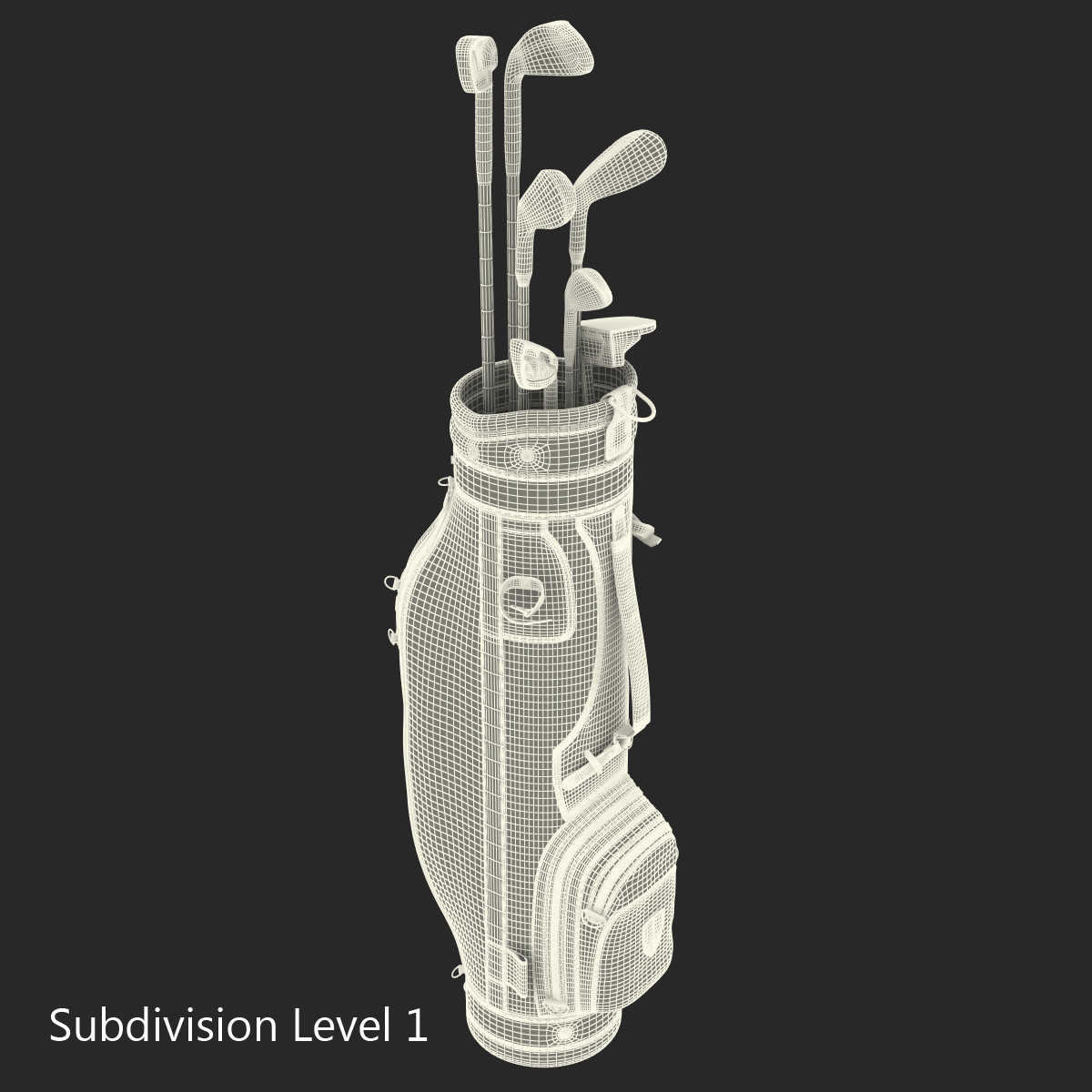 3D model Golf Bag and Clubs 3