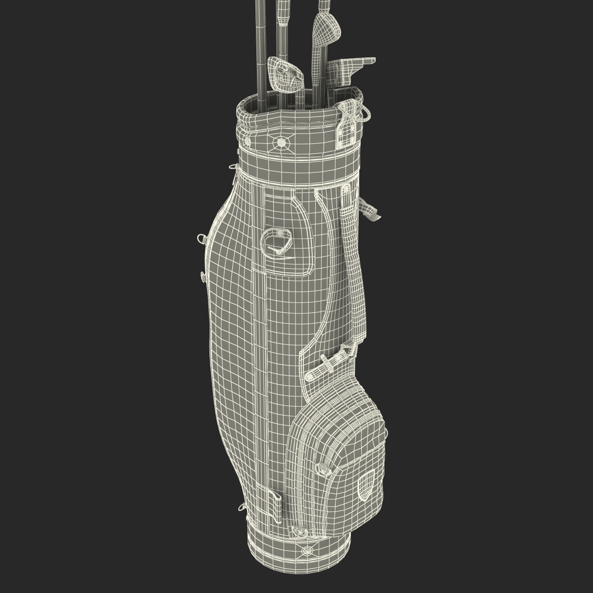 3D model Golf Bag and Clubs 3