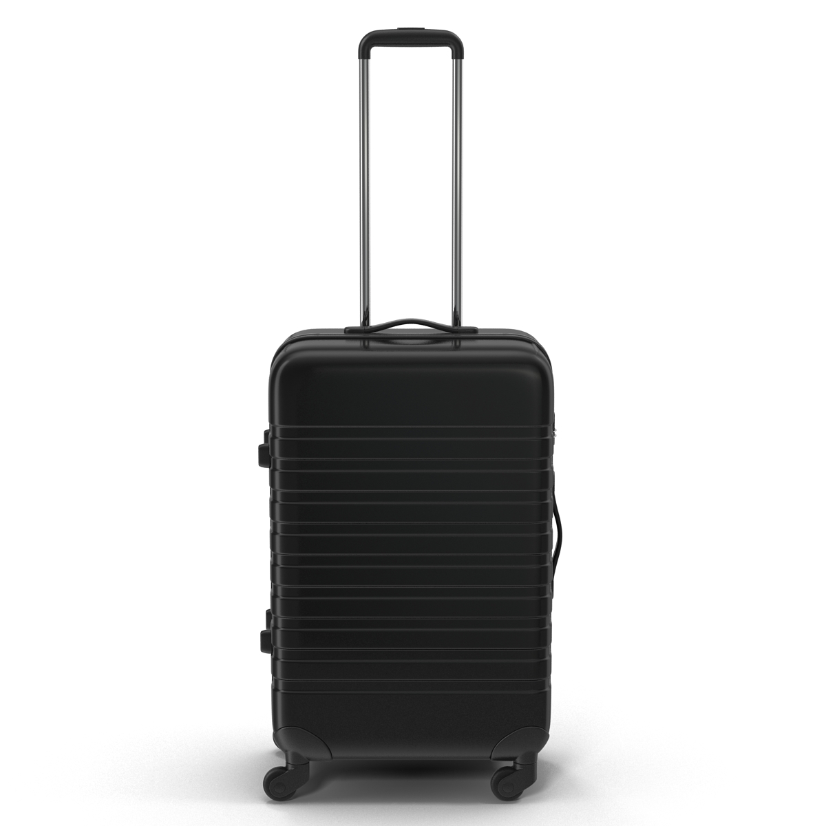 3D Plastic Trolley Luggage Bag Black model