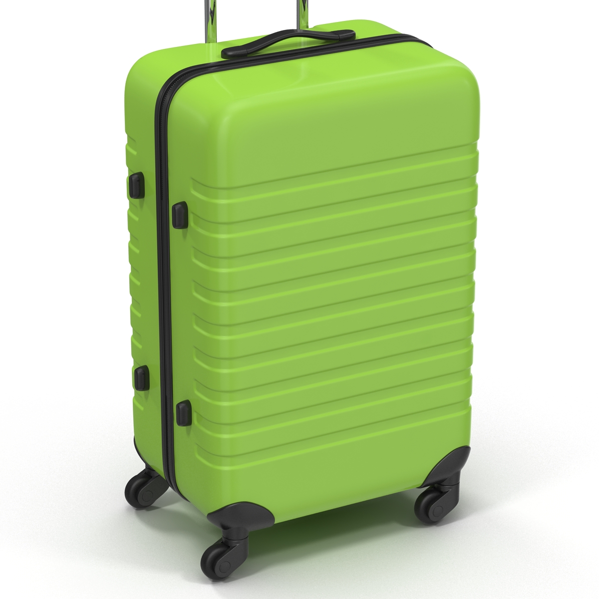 3D Plastic Trolley Luggage Bag Green model