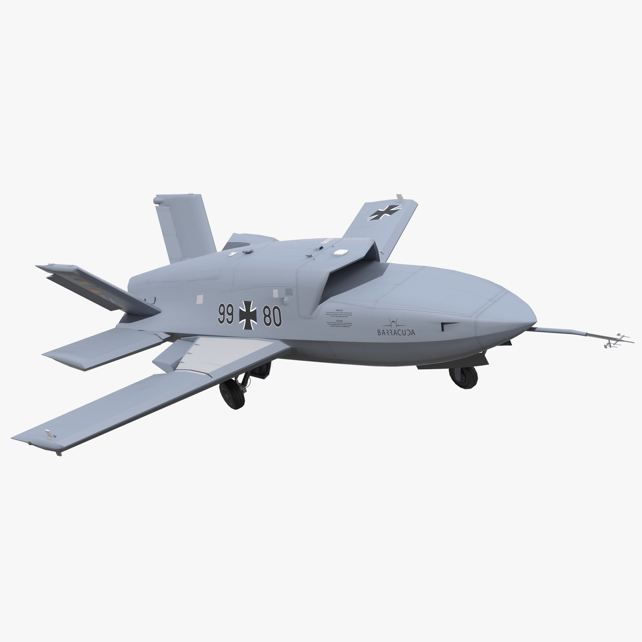 3D model EADS Barracuda UAV Rigged