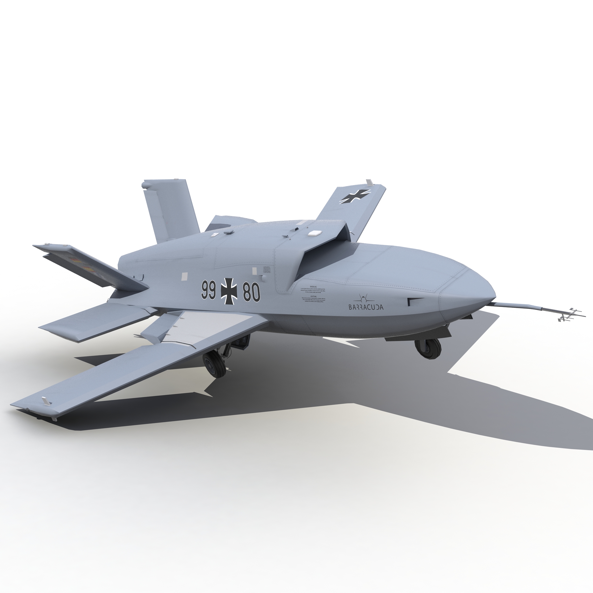 3D model EADS Barracuda UAV Rigged