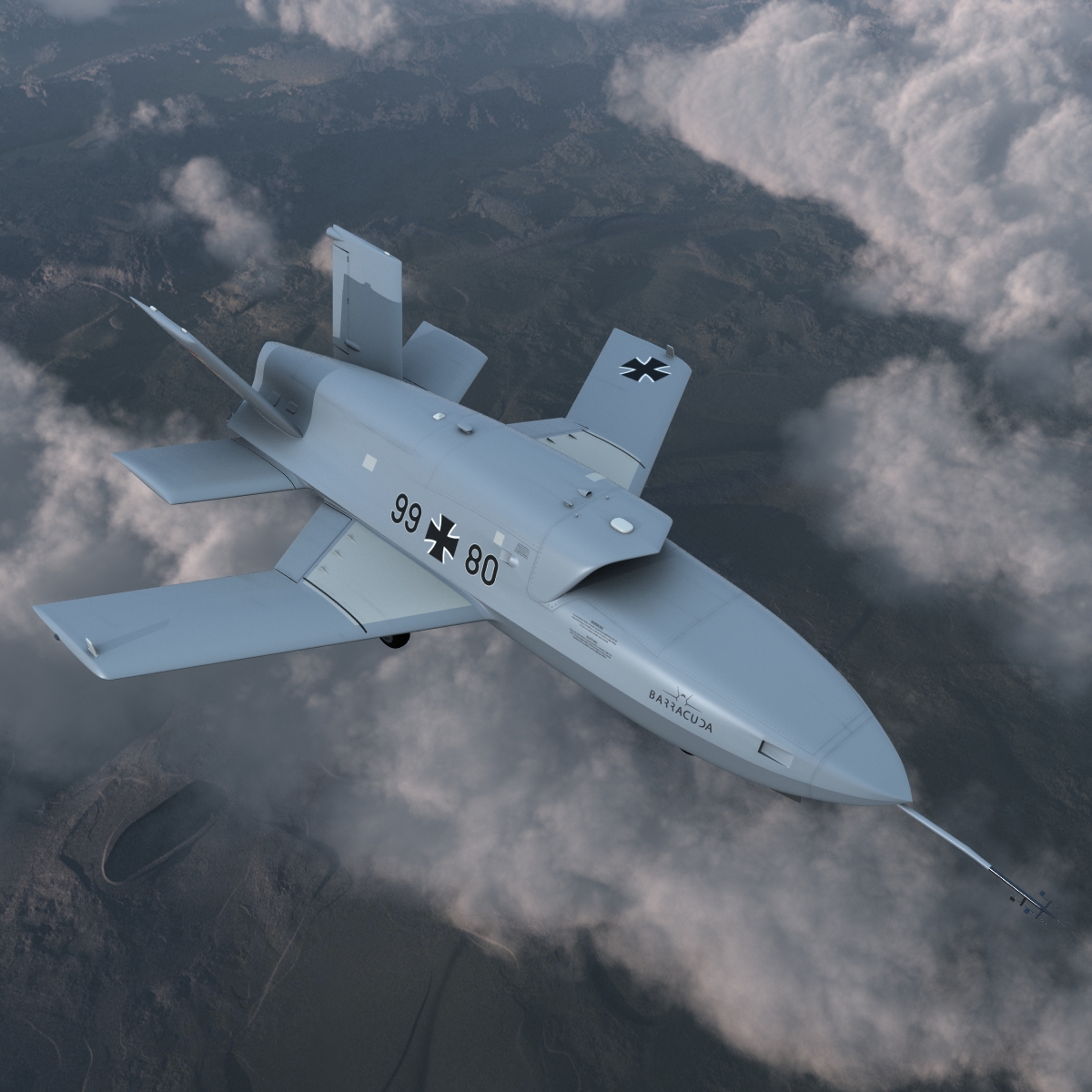 3D model EADS Barracuda UAV Rigged