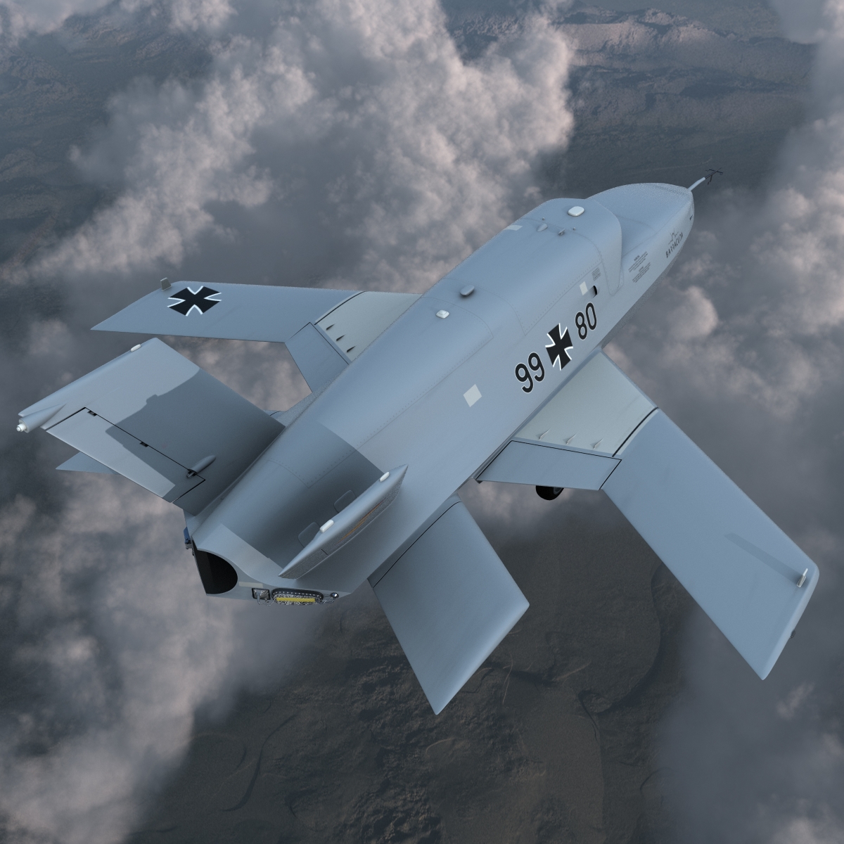 3D model EADS Barracuda UAV Rigged