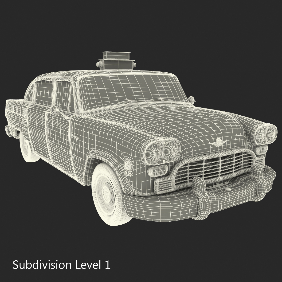 3D Checker Taxicab 1982 Simple Interior