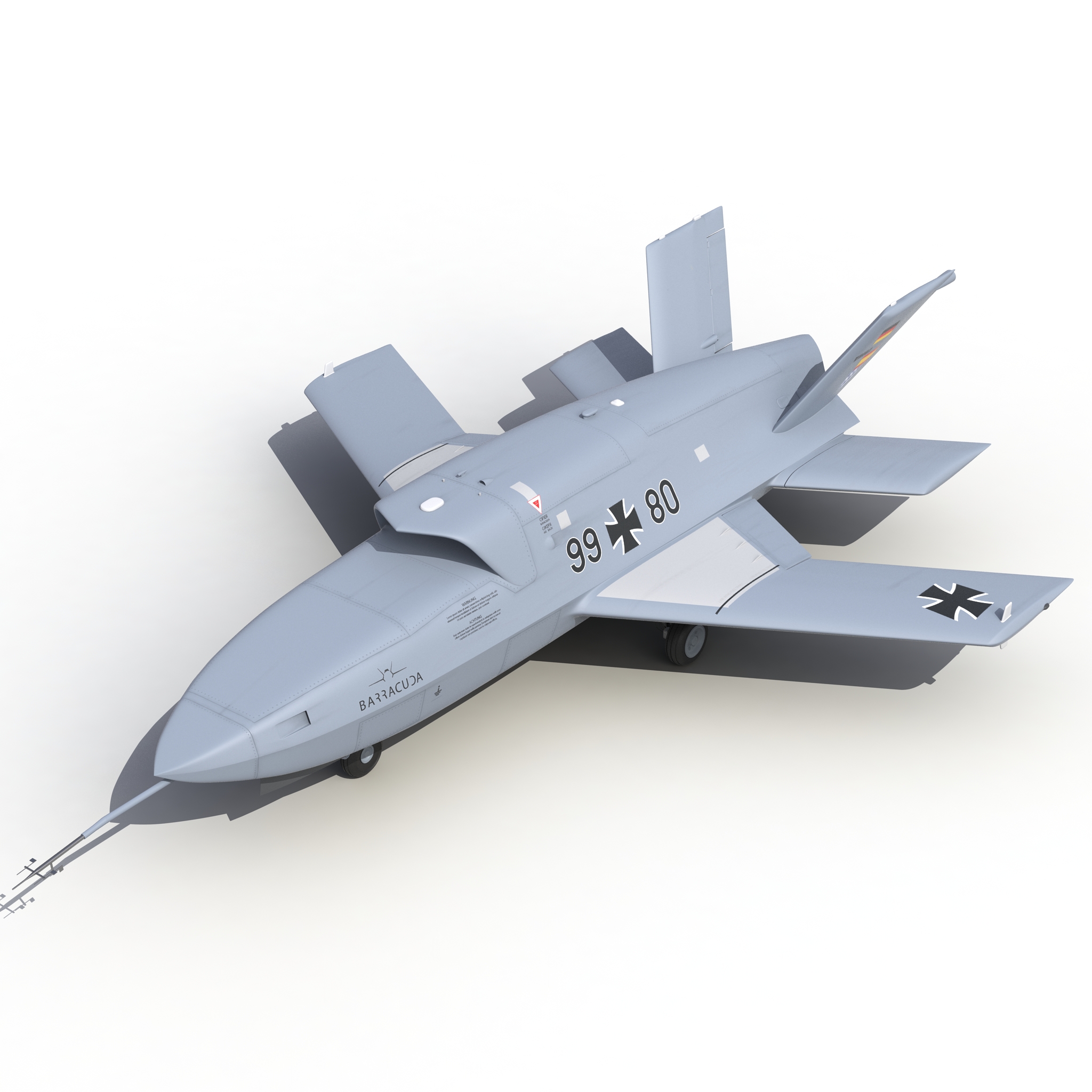 3D model EADS Barracuda UAV Rigged