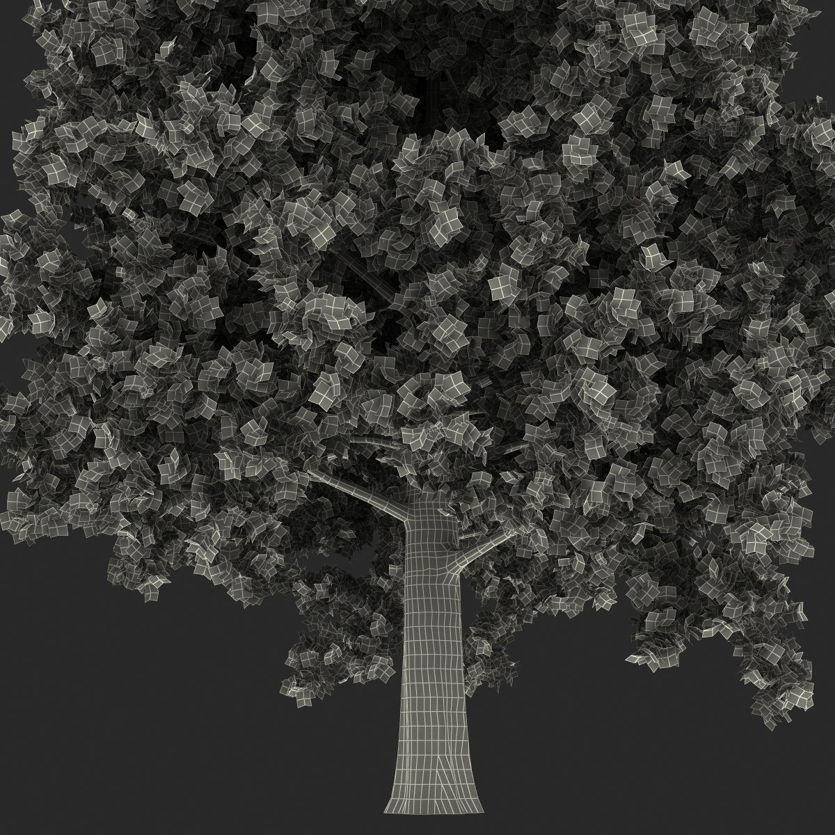 Red Oak Tree Autumn 3D model