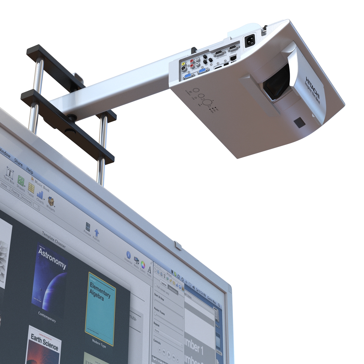 Interactive Whiteboard Mobile Stand Set 3D model