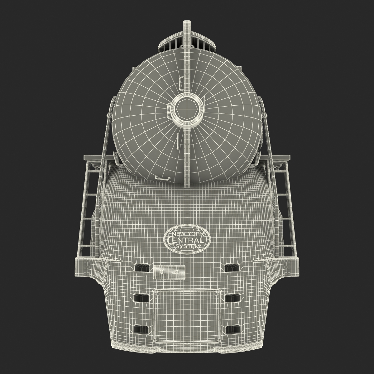 3D NYC Dreyfuss Hudson Steam Train Rigged model