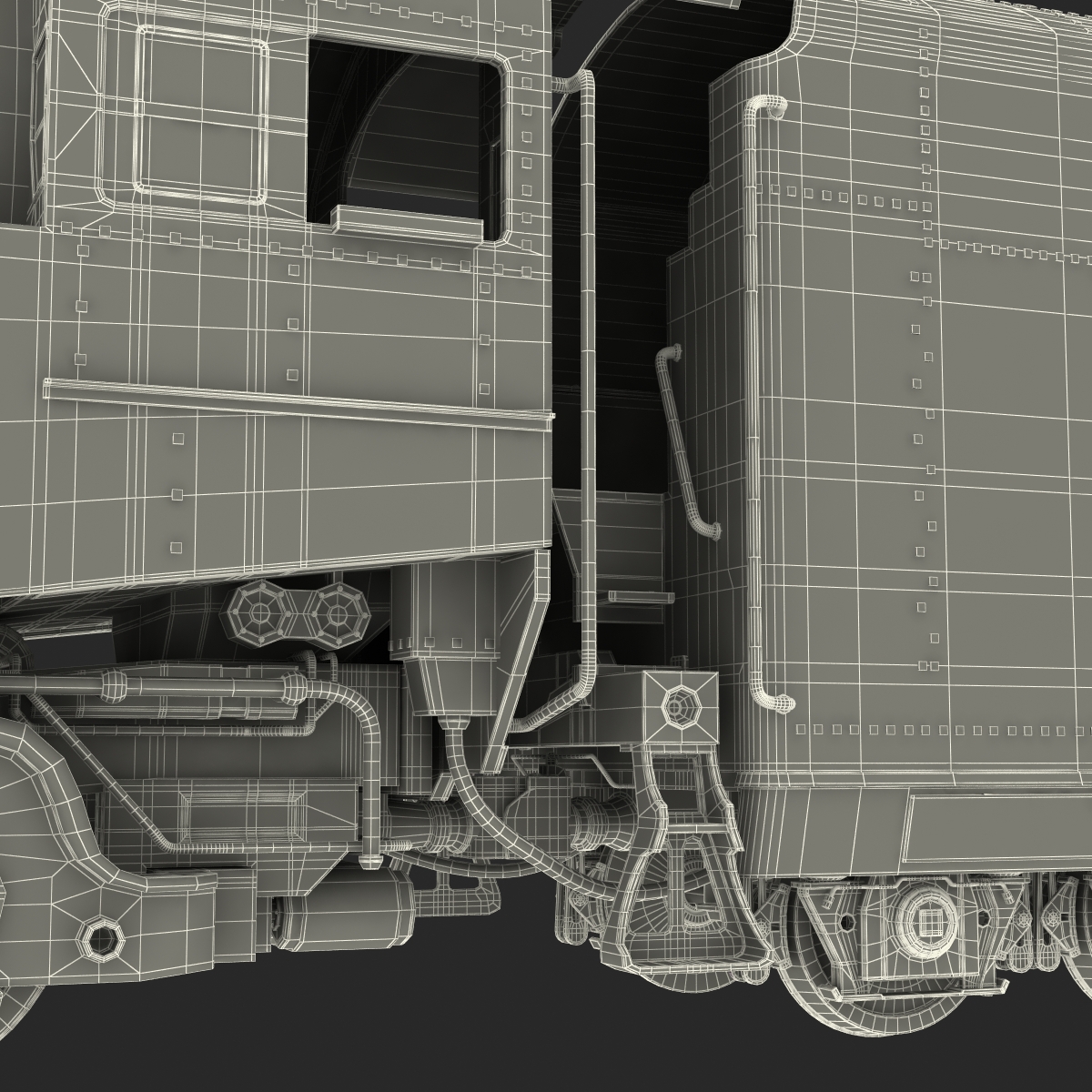 3D NYC Dreyfuss Hudson Steam Train Rigged model