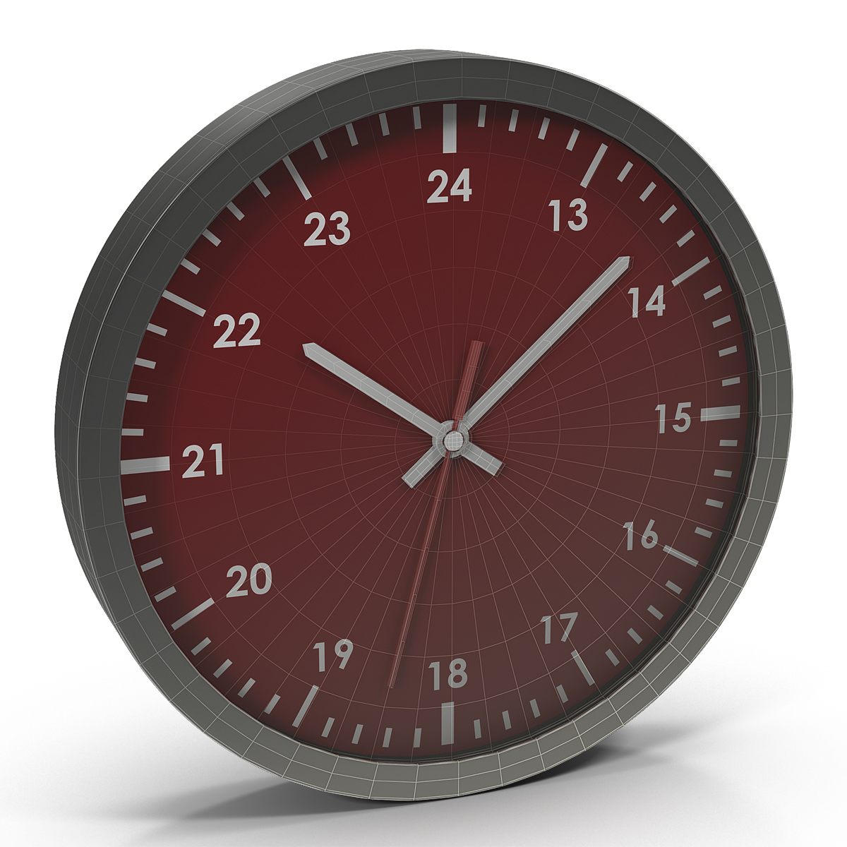 3D Office Clock Red