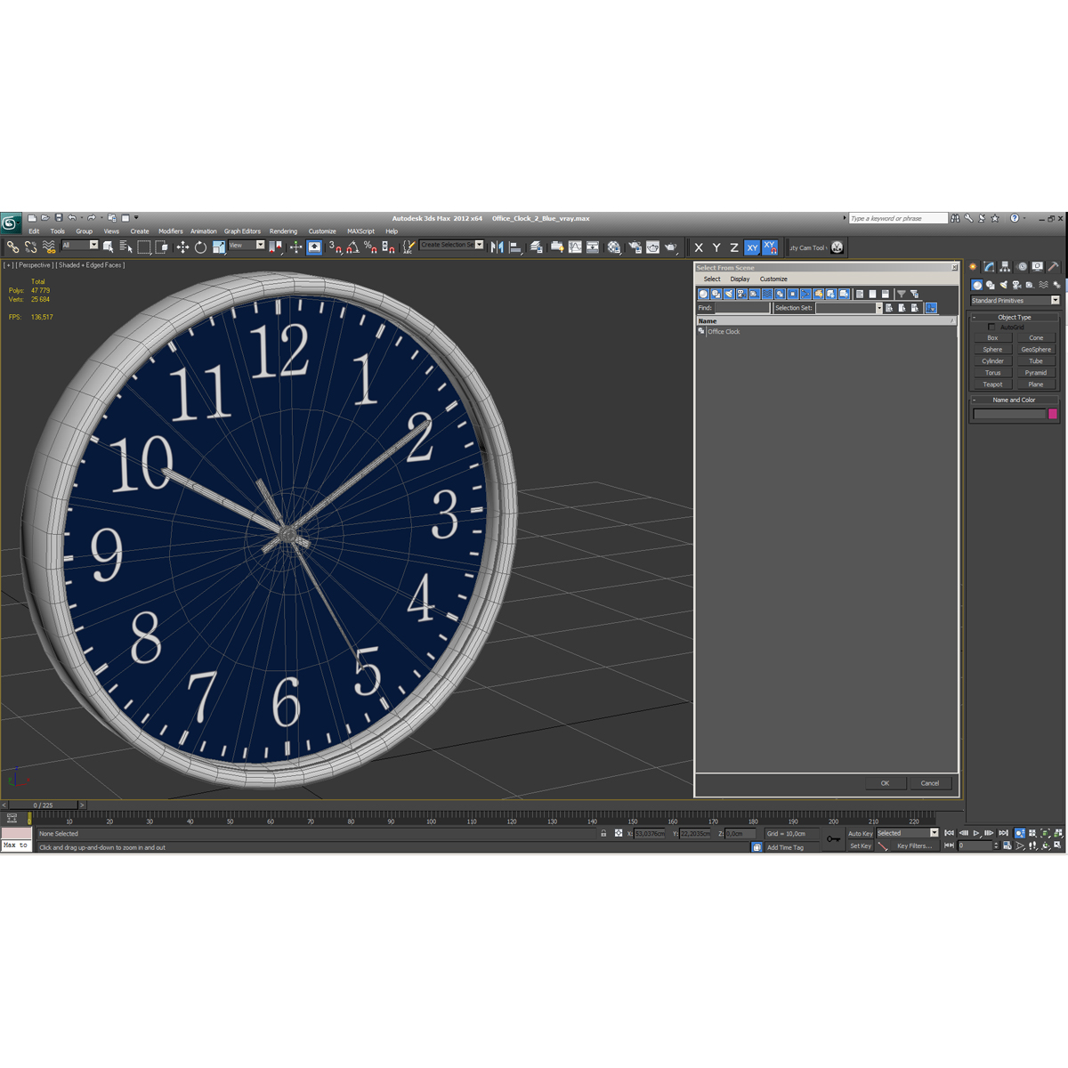 Office Clock 2 Blue 3D model