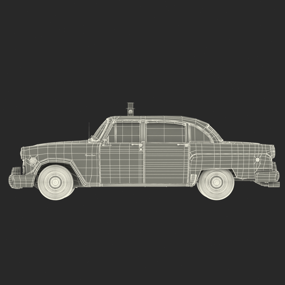 Checker Taxicab 1982 Rigged 3D