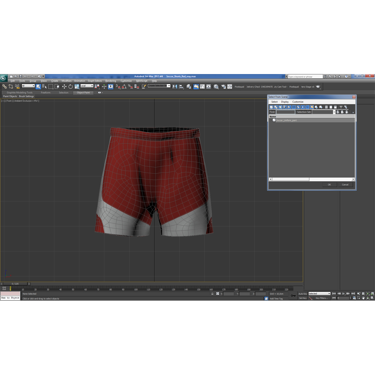 Soccer Shorts Red 3D