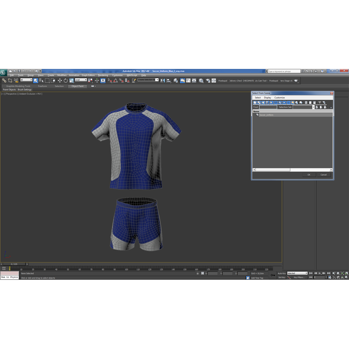 3D Soccer Uniform Blue 2